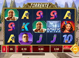 La pantalla de la slot de Torrente, el brazo tonto de la ley.